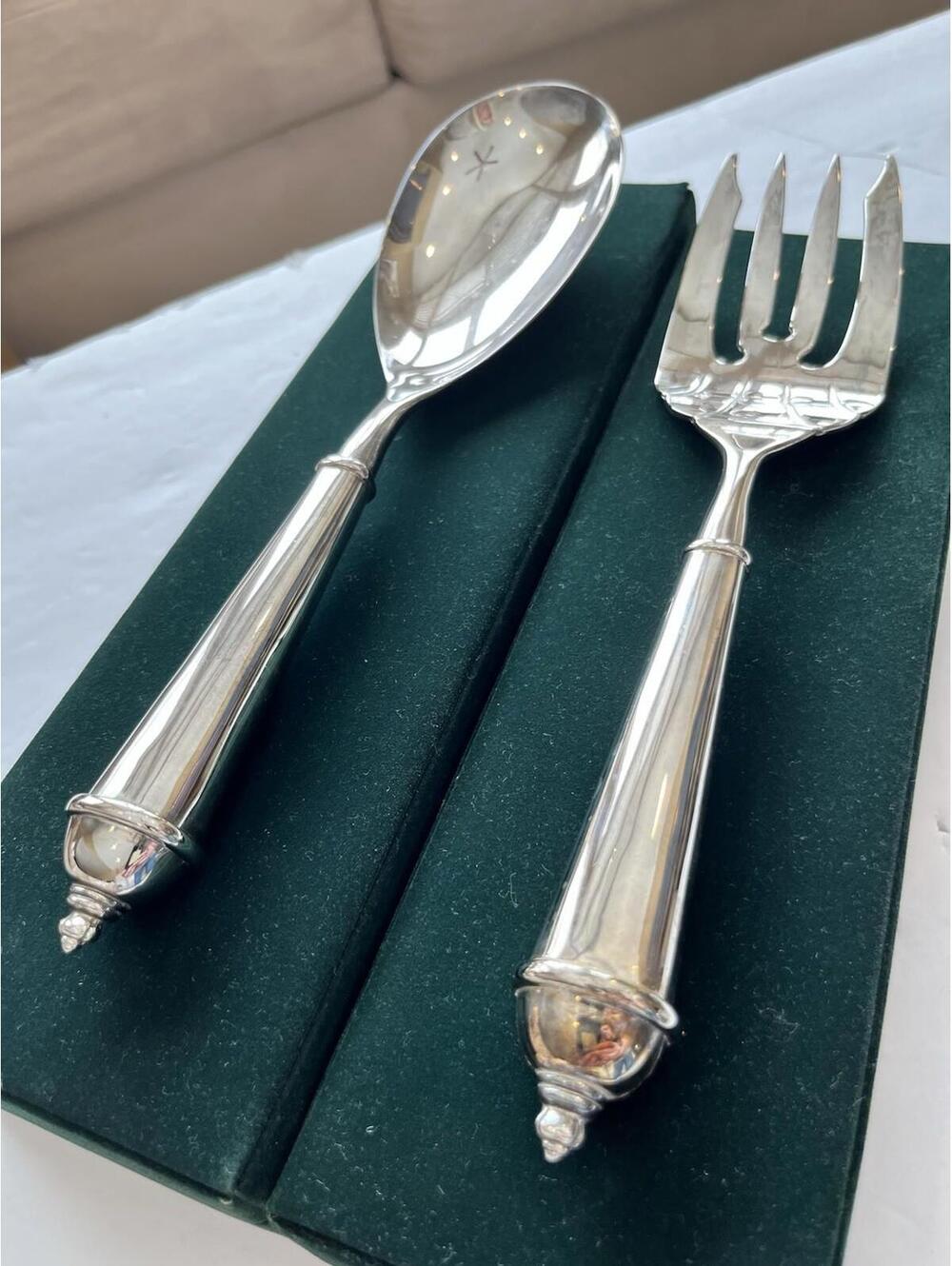 Vintage Towle Copenhagen Serving Set Silverplate Spoon and Fork IOB 2198.3